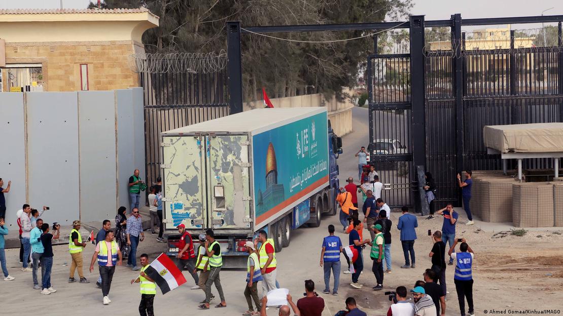 Only a few trucks carrying relief supplies are able to cross the border at Rafah every day