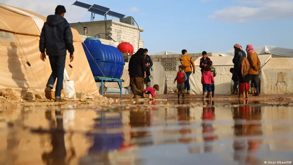 Refugees in an Idlib camp