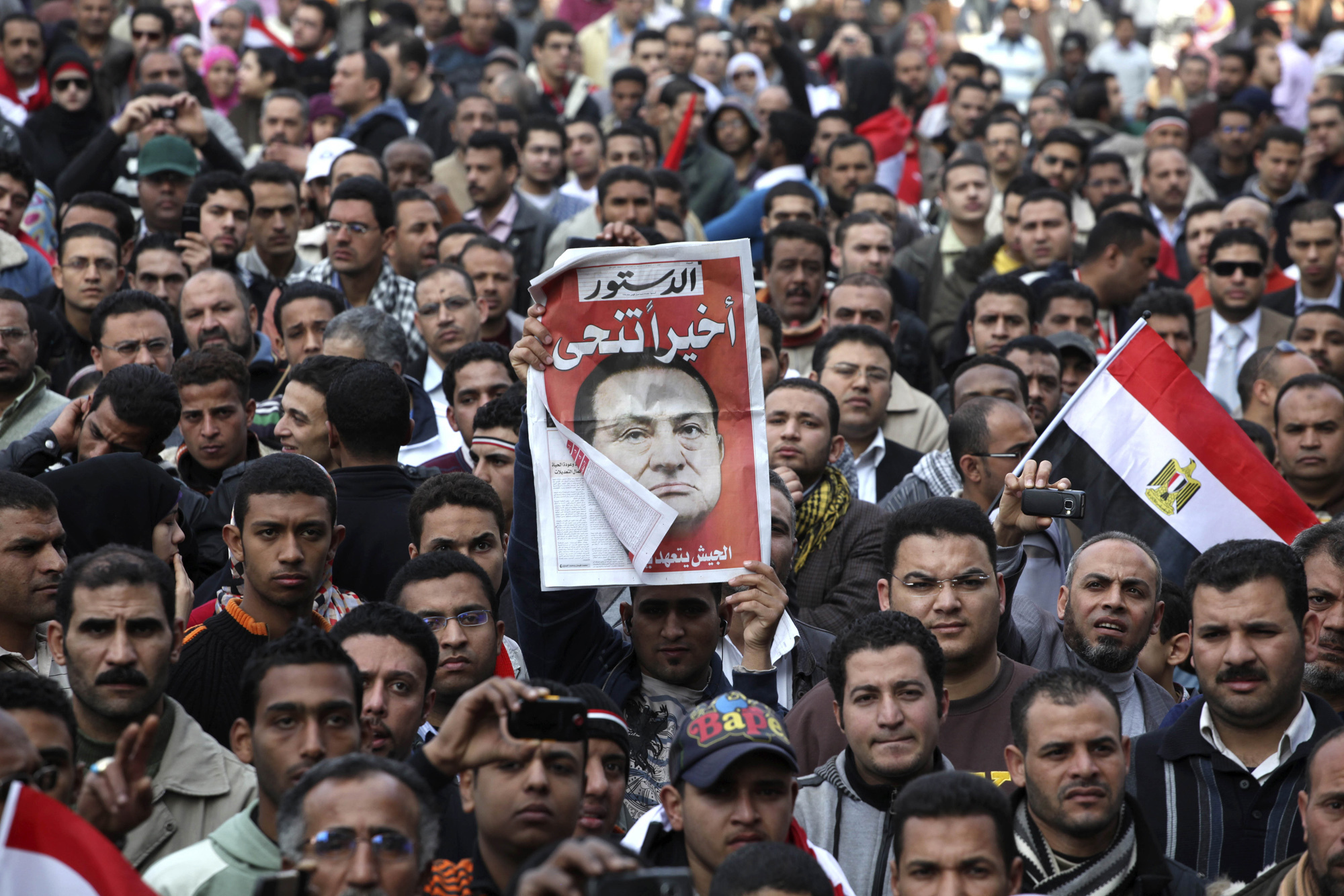 Demonstranten auf dem Tahrir-Platz in Kairo, Ägypten.