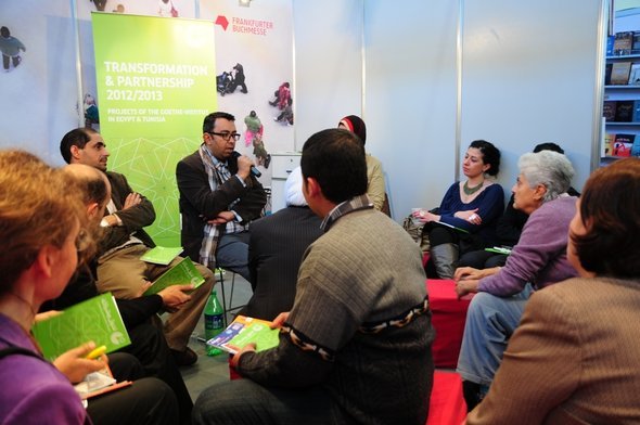 Sherif Bakr at the Cairo book fair (photo: Amira El Ahl)