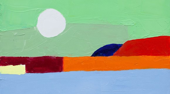 Ölgemälde auf Leinwand von Etel Adnan; Foto: Anders Sune Berg