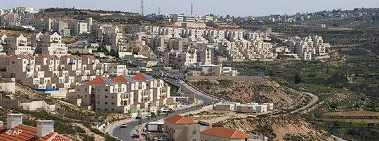 Siedlungsbau in der Westbank; Foto: AP