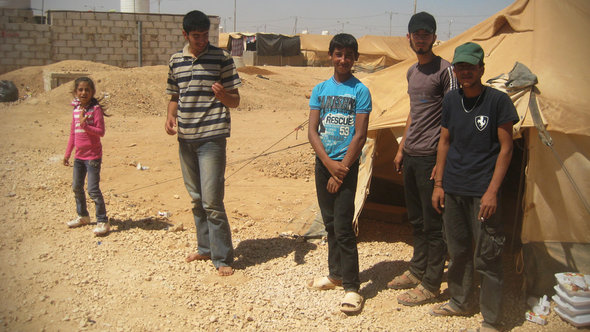 Syrische Flüchtlinge im jordanischen Lager Dneibe Zaatari; Foto: Doris Bulau