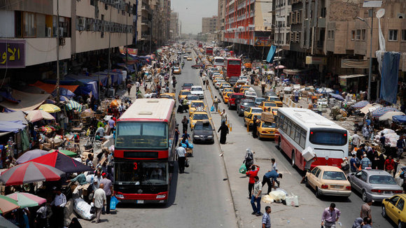 Marktstraße in Bagdad; Foto: dapd