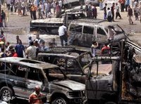 Anschlag im Bagdader Stadtteil Sadr City im Juni 2006; Foto: AP