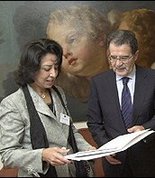 Assia Alaoui Bensalah und Romano Prodi, Foto: EU