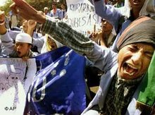 Anti-amerikanische Proteste in Indonesien; Foto: AP