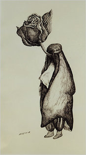 Karikatur von Ardeshir Mohassess; Foto: &amp;copy slowpainting.wordpress.com