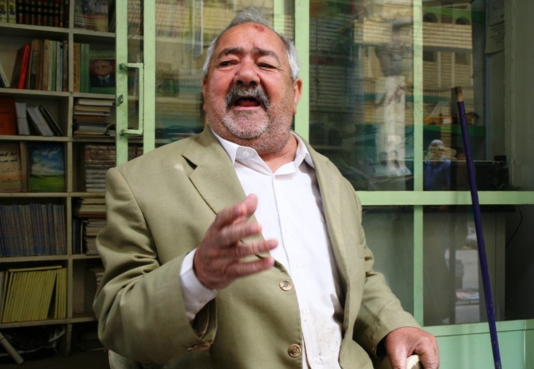 Naim Al-Shattri is an Iraqi intellectual and owner of one of the oldest bookshops on Al Mutanabbi Street. He worked in his father's shop as a boy, and can be found at the weekly book market every Friday