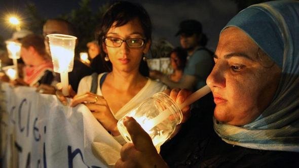 Demonstration der 'Rabbis for Human Rights'; Foto: AP