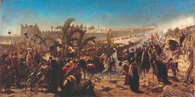 <i>The Entry of Crown Prince Friedrich Wilhelm of Prussia in Jerusalem 1869</i>, 1876, oil on canvas, 131 x 258 cm, Berlin, Staatliche Museen zu Berlin, Nationalgalerie © bpk/Gemäldegalerie, Staatliche Museen zu Berlin. Photo: Karin März