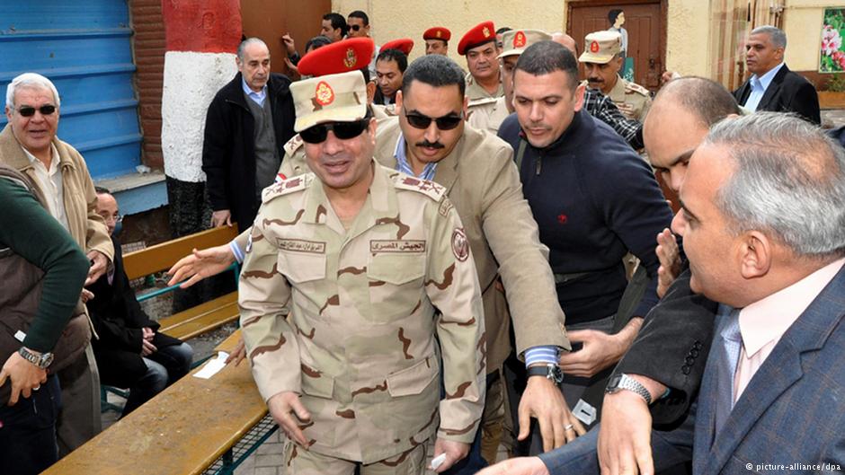 السيسي خلال التصويت على الدستور الجديد ; Foto: dpa/picture-alliance