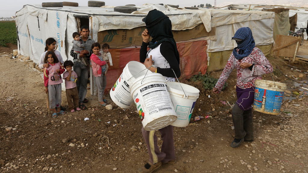 Syrische Flüchtlinge im Libanon; Foto: AP Photo/Hussein Malla