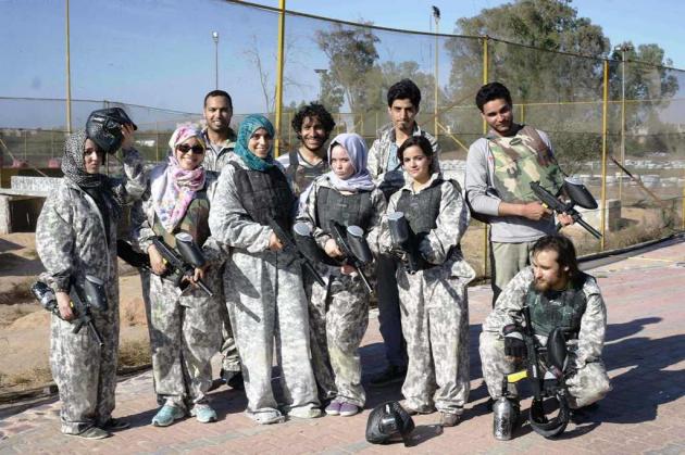 Young Libyans playing paintball (photo: Valerie Stocker)