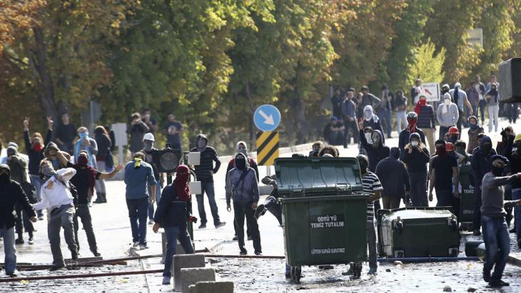 Kurdish demonstrators in Ankara (photo: Getty Images/AFP/Adem Altan)