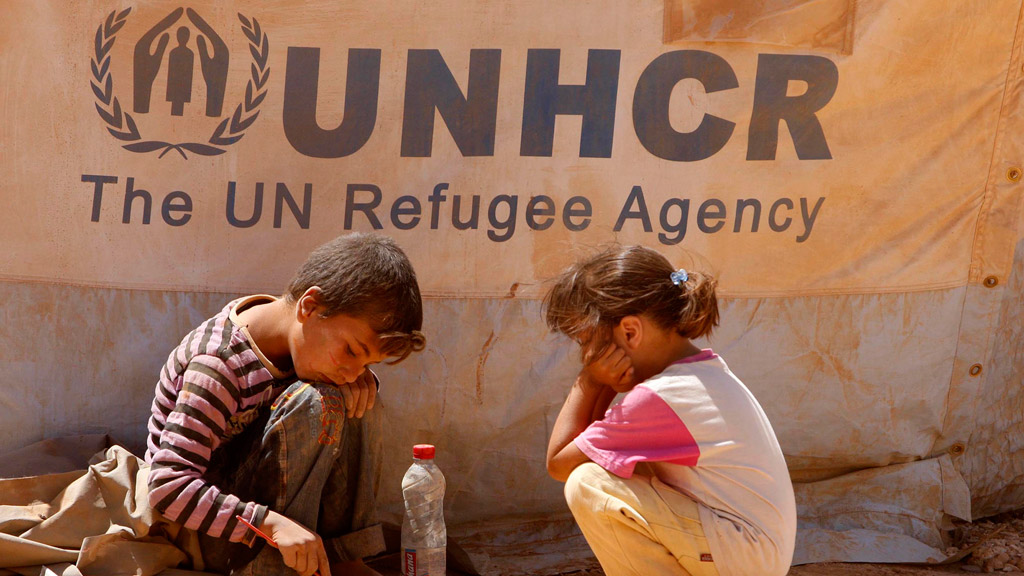 Syrische Flüchtlingskinder im Camp Zaatari, Jordanien; Foto: picture-alliance/dpa