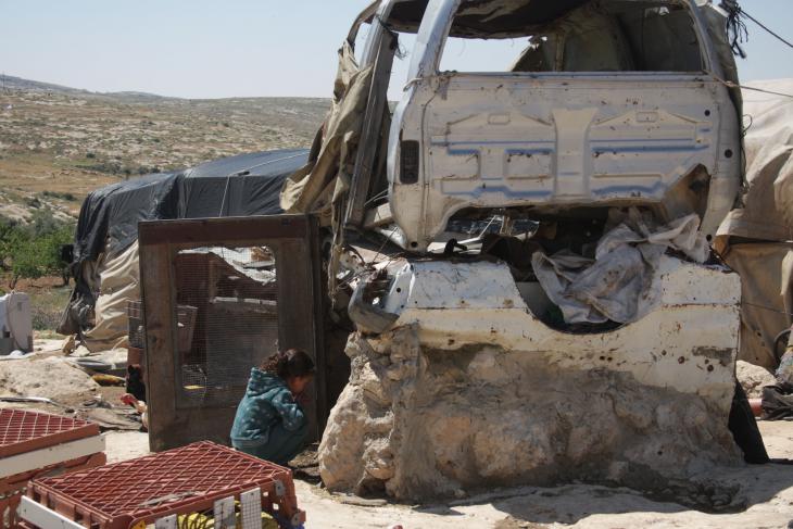 Ein provisorischer Hühnerstall im Dorf Susiya; Foto: Y. Gostoli