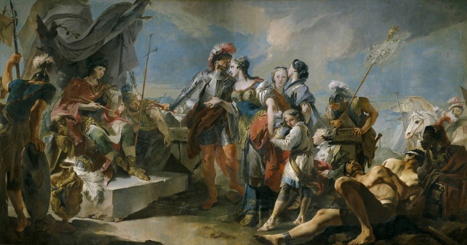 Gemälde von Giandomenico Tiepolos aus dem Jahr 1717: Zenobia vor Aurelian. Foto: picture-alliance