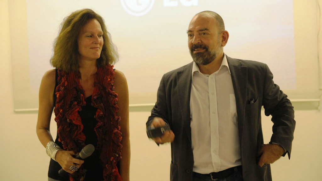 Monika Borgmann und Lokman Slim (r.); Foto: Monika Borgmann