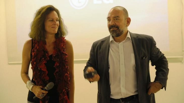 Monika Borgmann and Lokman Slim (r.) (photo: Monika Borgmann)