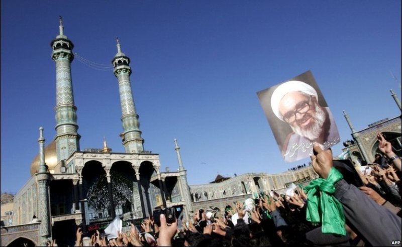 Beerdigung Montazeris in Qom im Jahr 2009; Foto: AFP