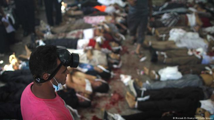 Bodies of protesters following the forced clearance of their camp on Rabaa al-Adawiya Square in Cairo (photo: AFP/Getty Images)