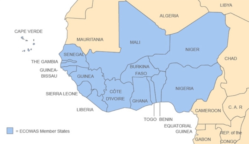 Members of the West African economic union ECOWAS (source: Brookings Institution)