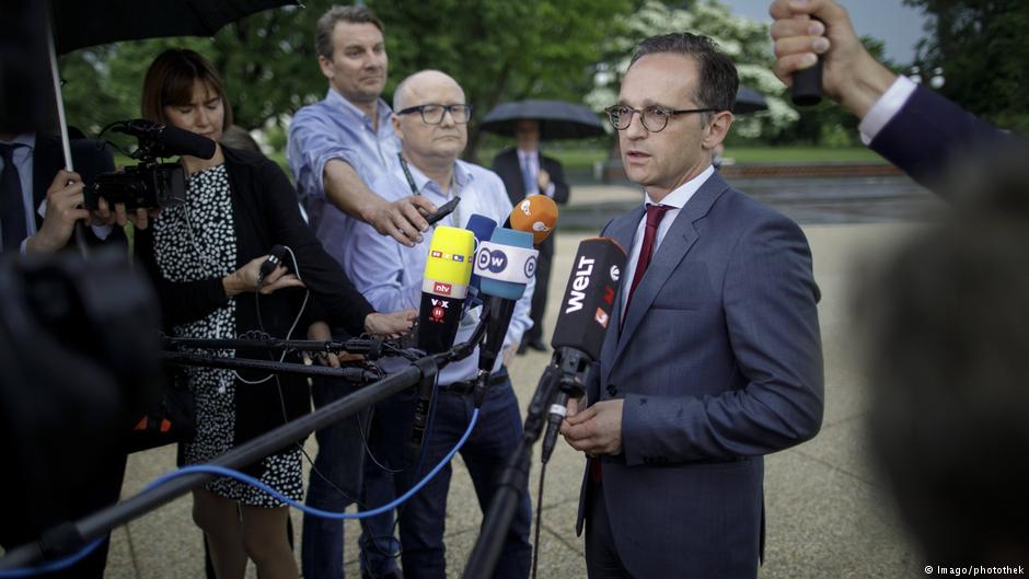 Bundesaußenminister Heiko Maas vor Journalisten in Washington; Foto: imago/photothek