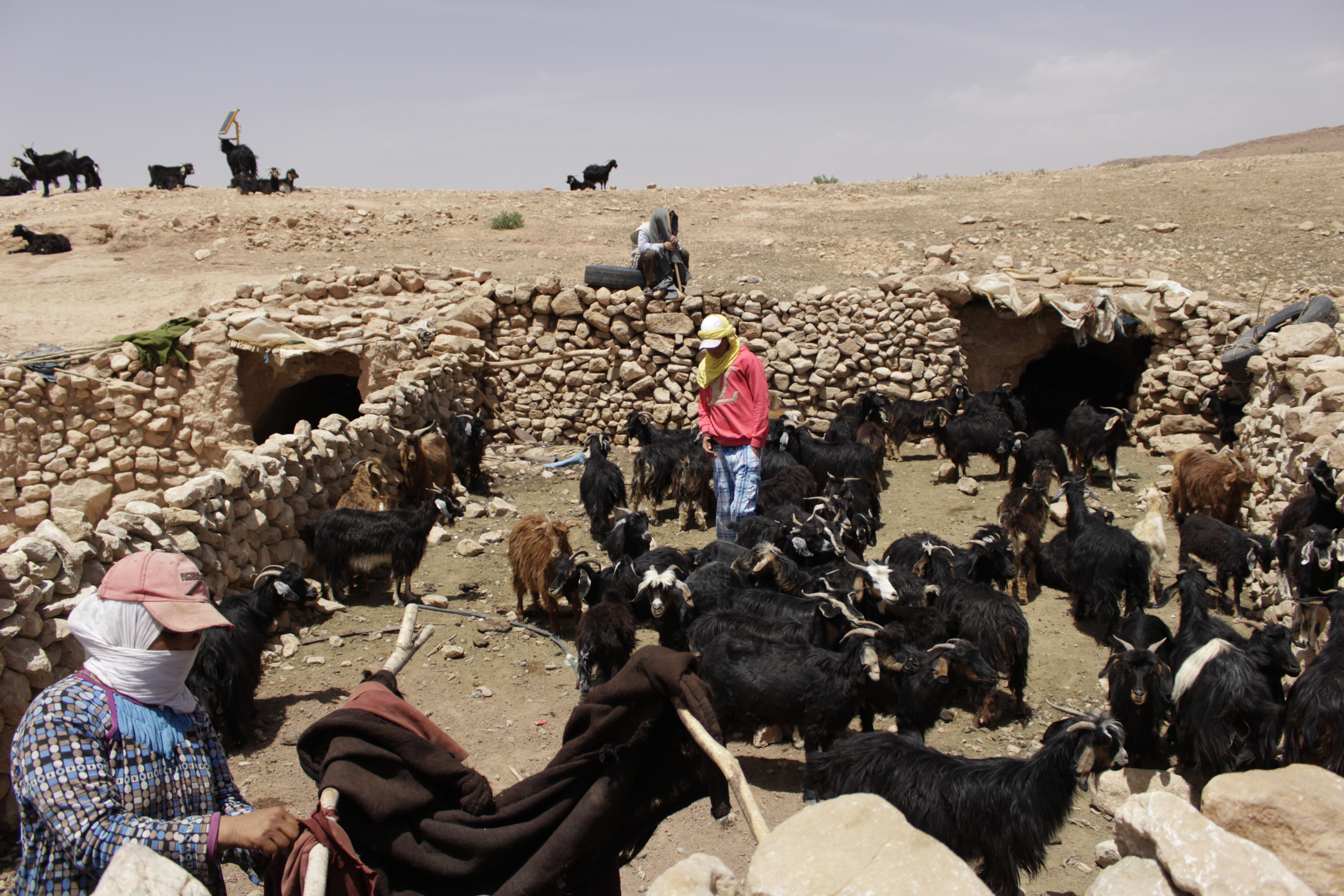 حقوق الصورة: وصال الشيخ - المغرب: تعيش عائشة مع ابنتها وزوجها وبعض أحفادها على بُعد ساعتين مشياً على الأقدام، إذا أخذنا الطريق من قرية "بوتغرار"، جنوب شرق المغرب، إلى الجبال المجاورة لها.  