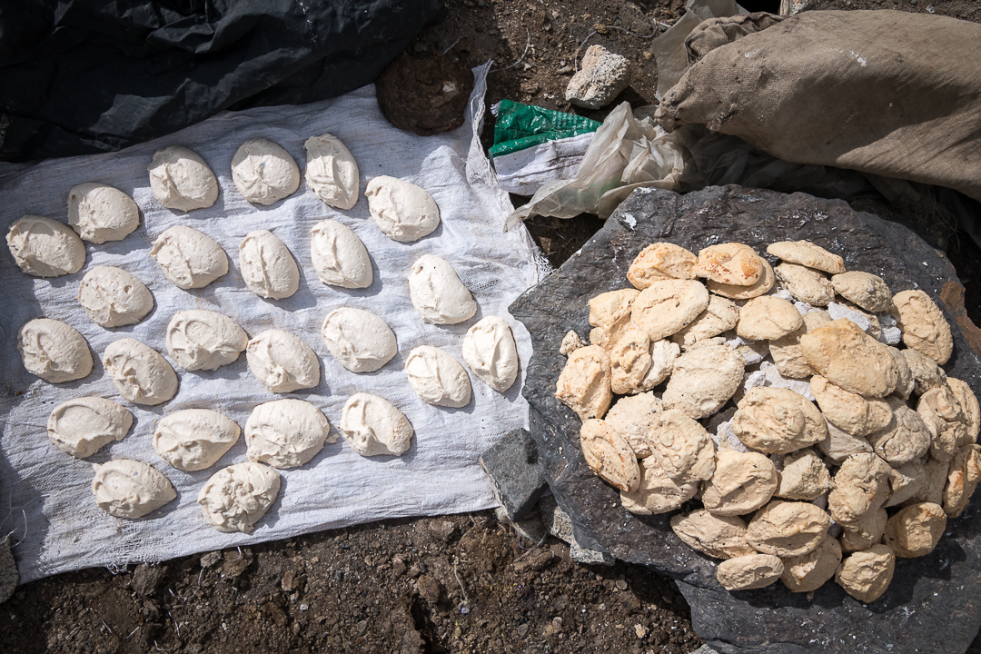 Local Wakhi sun-dried cheese called "qurut" (photo: Camille Del Bos)	