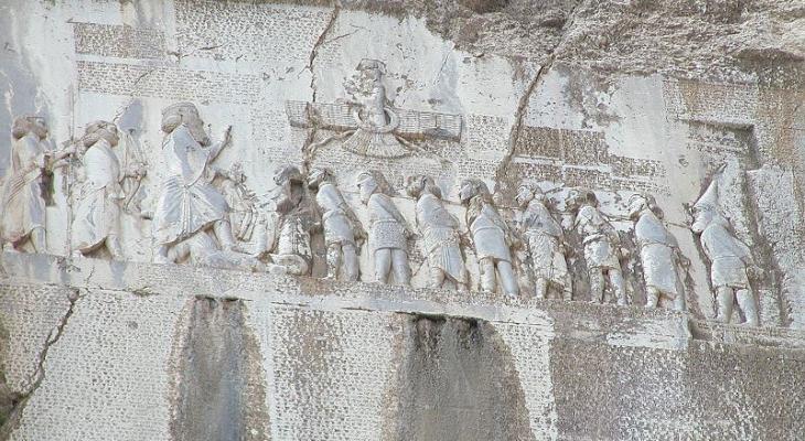 Behistun inscription, Mount Behistun, Kermanshah Province, Iran (photo: Wikipedia)