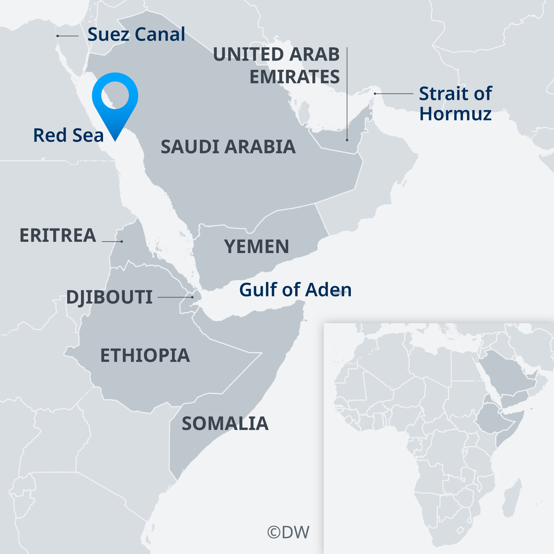 Map of the Horn of Africa (source: Deutsche Welle)