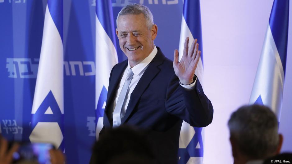 Der ehemalige Generalstabschef Benny Gantz bei einer seiner Wahlveranstaltungen in Tel Aviv; Foto: AFP