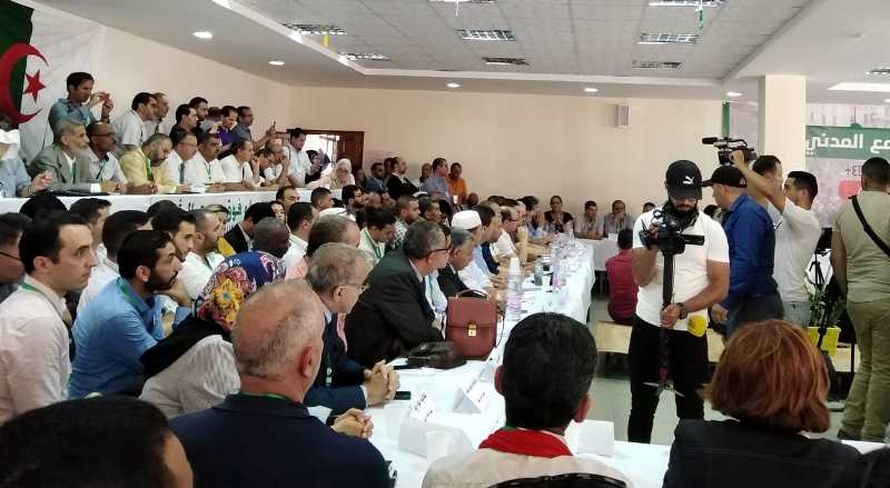 Representatives of Algerian civil society organisations meet for a National Conference of Civil Society on 15 June 2019 in Algiers (photo: Nourredine Bessadi)