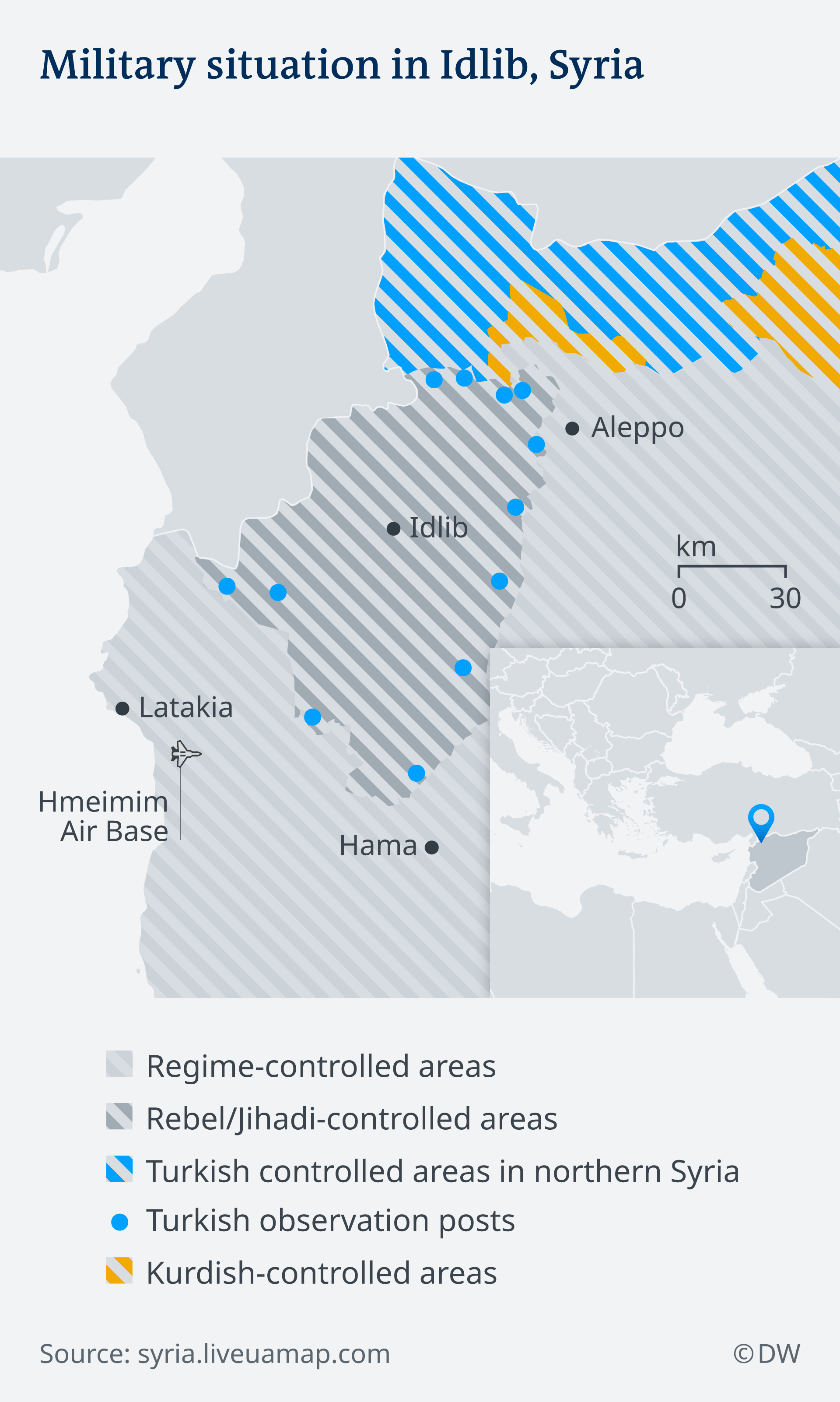 Military situation in Idlib, Syria (source: syria.liveuamap.com)