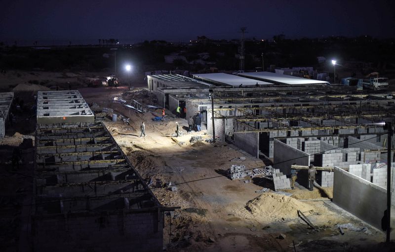 Bau eines Quarantäne-Krankenhauses für Coronavirus-Infizierte in Gaza; Foto: ICRC/Abed Zagout