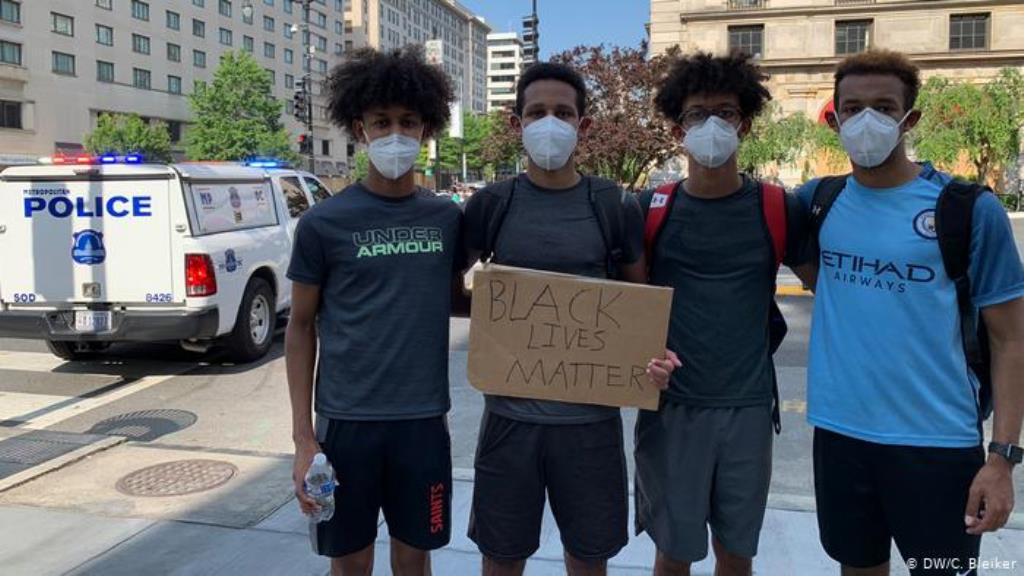 Nathan (16), Sammy (17), Matthew (15), Noel (18):  USA Proteste zum Tod von George Floyd (DW/C. Bleiker)