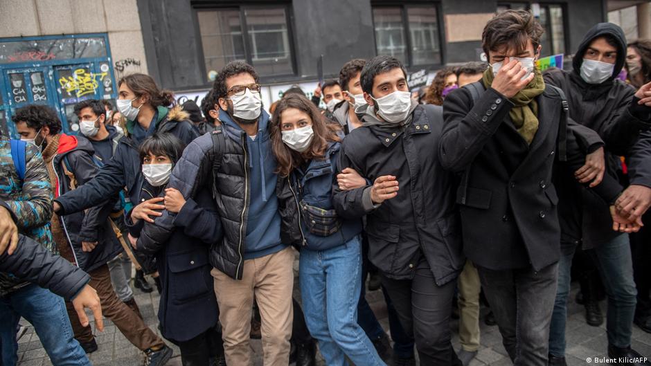 Turkish police detained students protesting against the appointment by the Turkish president of a party loyalist as rector of the elite Bogazici University, and against the detention of dozens of fellow protesting students the previous week.