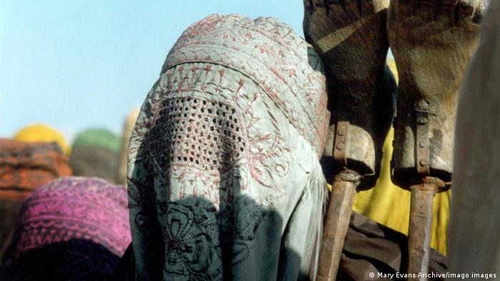 A woman wearing a burka