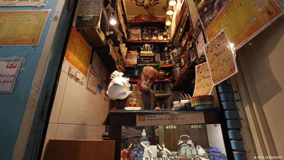 In between pouring glasses of steaming brew for his customers, owner Kazem Mabhutian tells the century-old story of the fabled Haj Ali Darvish Tea House with pride.