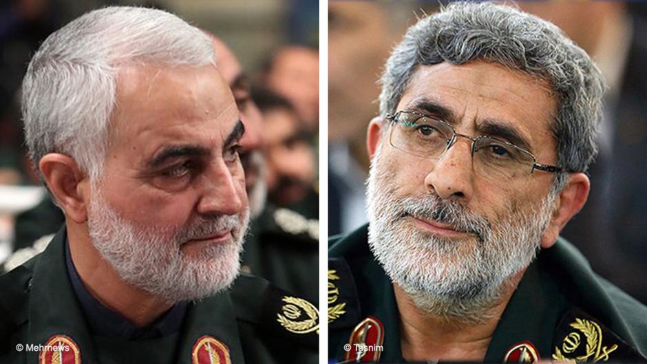 إسماعيل قاآني قائد فيلق القدس خليفة قاسم سليماني الإيراني. Bildkombo Iran Ghasem Soleimani Esmail Qaani FOTO Mehr News Agency