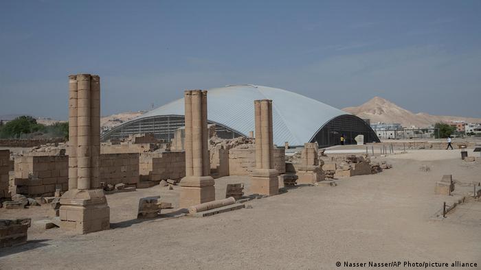 Hisham's Palace near Jericho, showing a dome covering part of the site