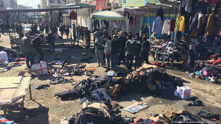 Nach einem Selbstmordattentat auf einem Markt in Bagdad (Foto: picture-alliance)