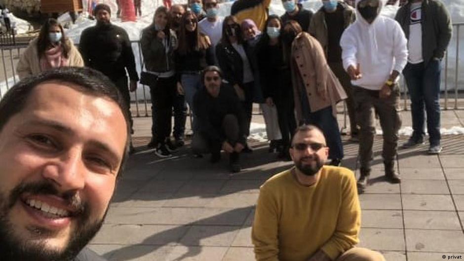 Group of Lebanese influencers, with Mohammad Awwad in the foreground (photo: private)