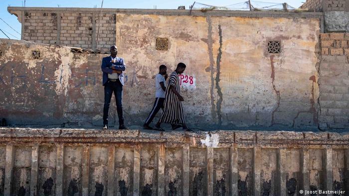 Saint-Louis Deputy Mayor Latyr Fall on the old seawall built in 1930