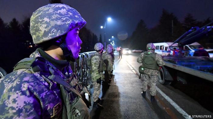 Soldiers deployed in central Almaty