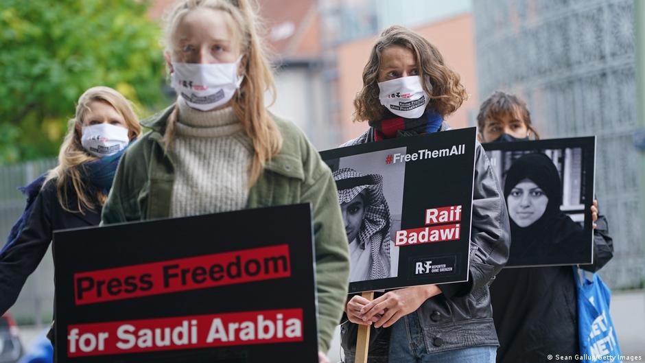 Freiheit für politische Gefangene in Saudi-Arabien: Demonstration in Berlin, im October 2020 (Foto: Getty Images)