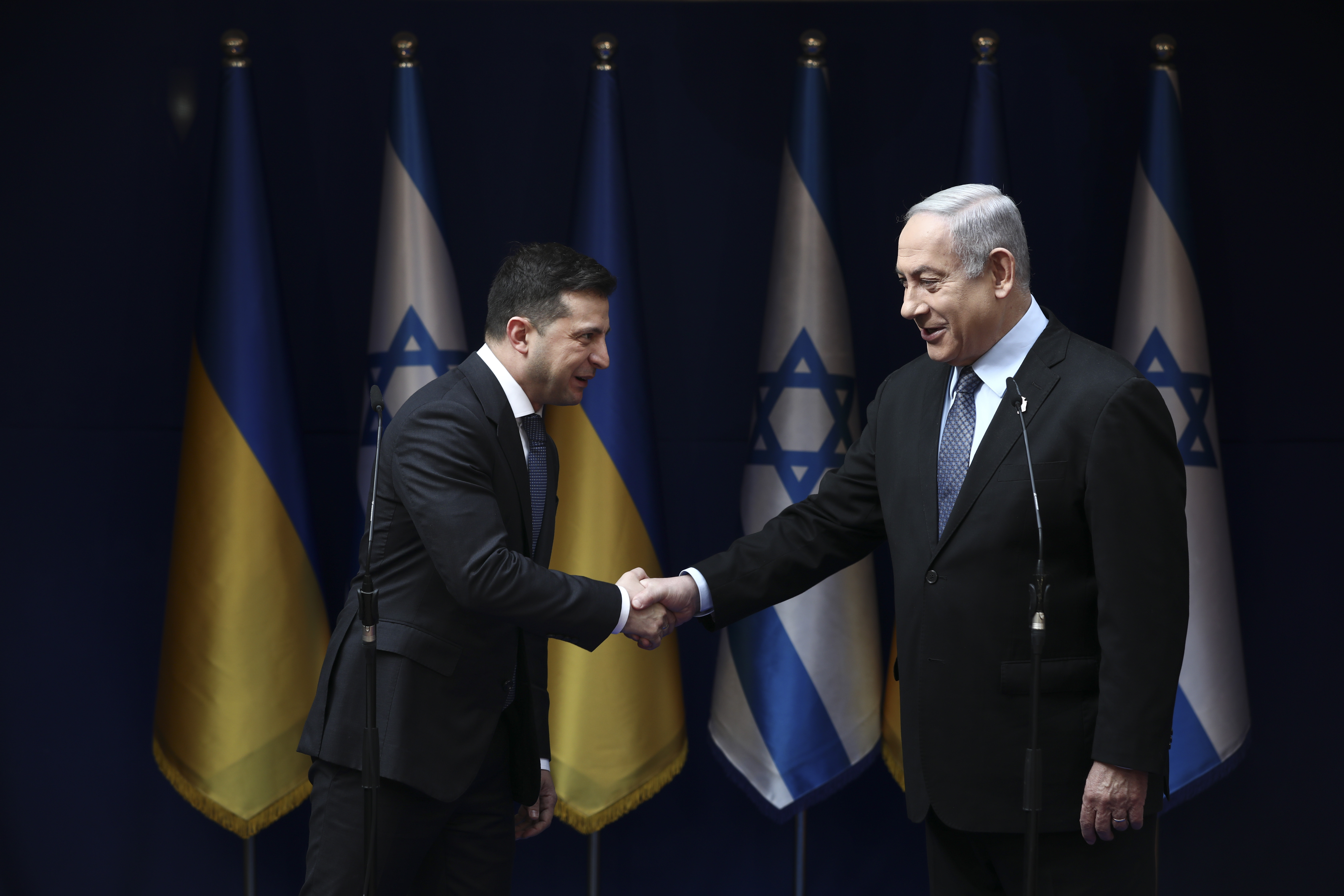 Zelensky visiting Israel in 2020 with Prime Minister Benjamin Netanyahu.