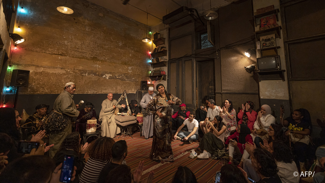 Ahmed al-Maghraby, founder of Mazaher, set up the performance space 22 years ago 'to preserve this cultural heritage and archive local music from all over Egypt' (photo: Khaled DESOUKI/AFP)