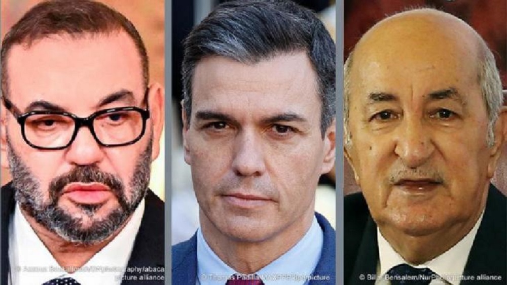 King Mohammed VI of Morocco, Spanish Prime Minister Pedro Sanchez and President Abdelmadjid Tebboune of Tunisia.